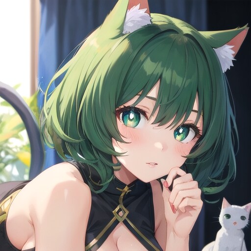 芽生ちゃん「どうしたにゃ？💚」