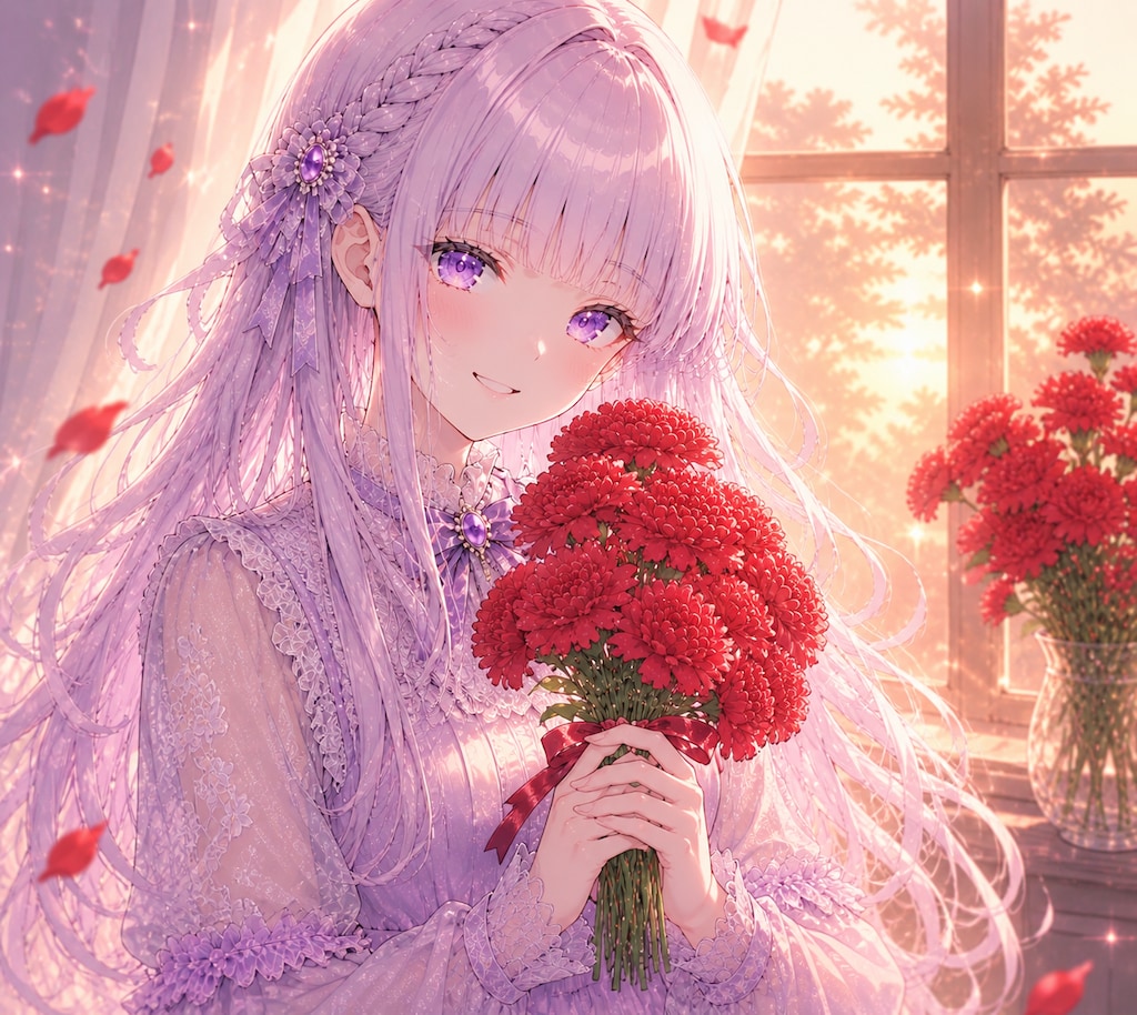 夢のような夕暮れの花束