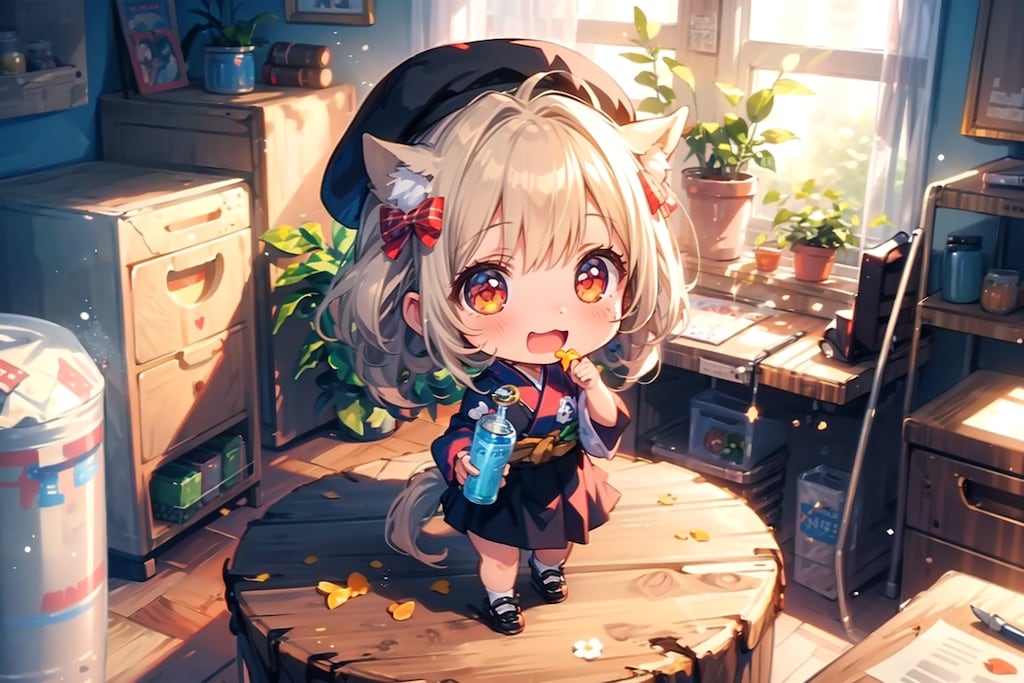 ちびちゃんと、水分補給をしよう-♪。