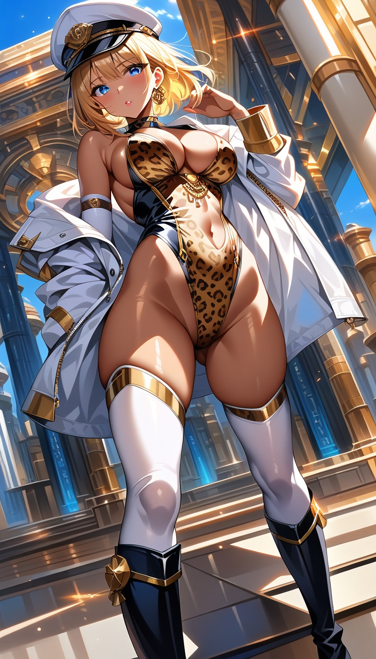 褐色ヒョウ柄ビキニ女軍曹