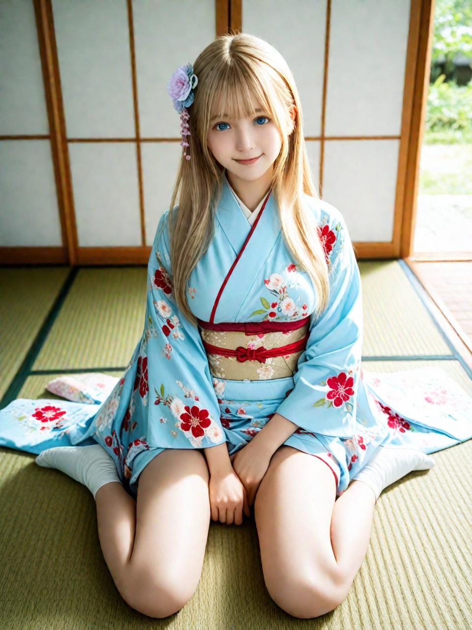 金髪着物巨乳