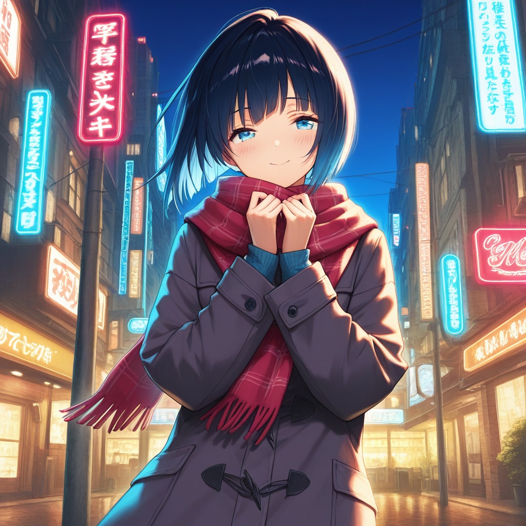 夜の街、光に照らされて | の人気AIイラスト・グラビア