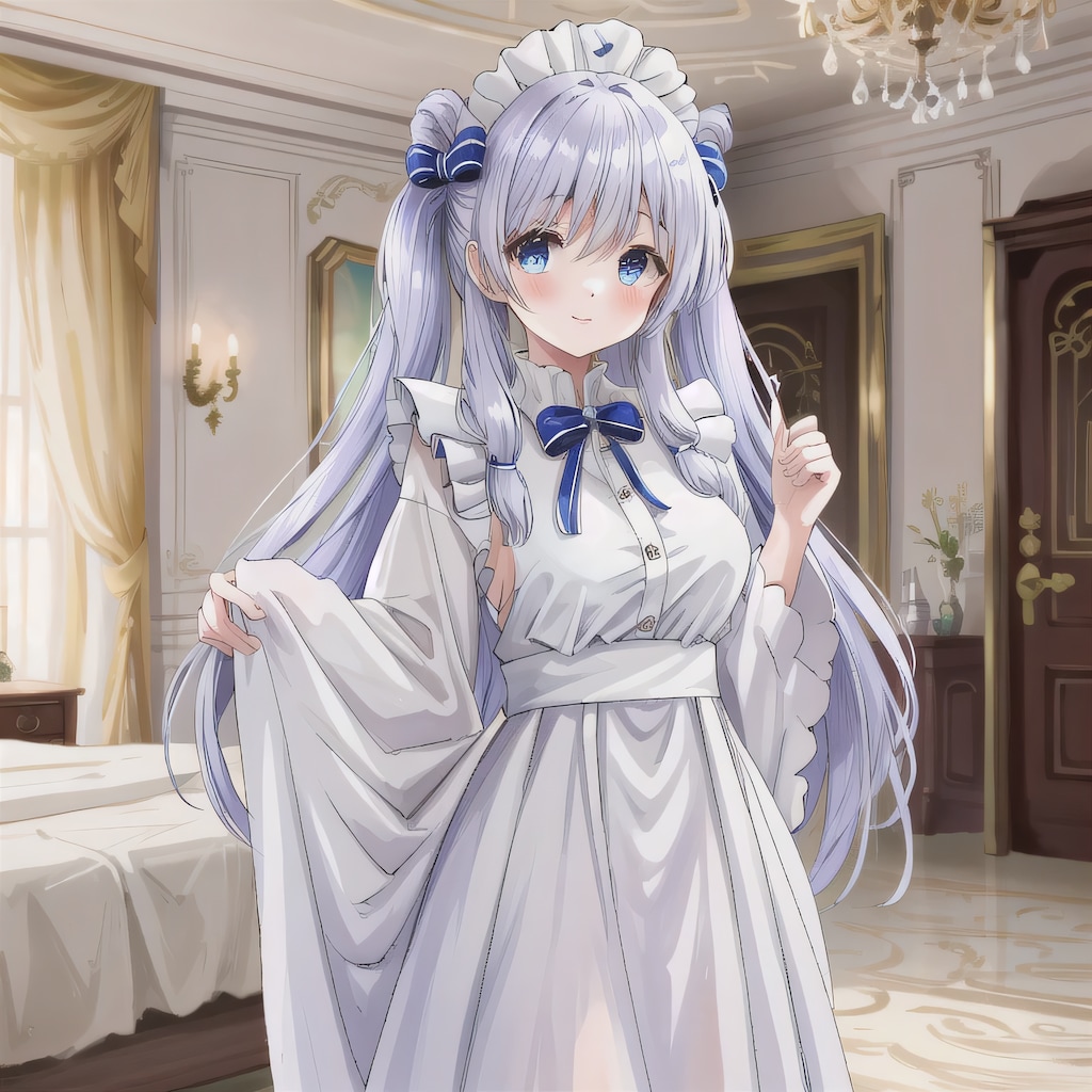 紫髪ロングでメイド服の少女１１