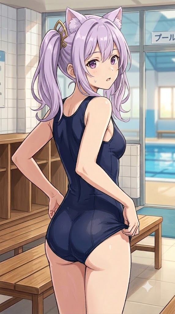 更衣室のスク水のシス