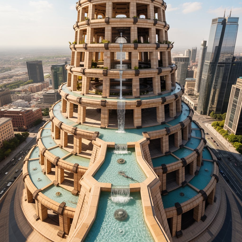 プールが多いバベルの塔 | の人気AIイラスト・グラビア