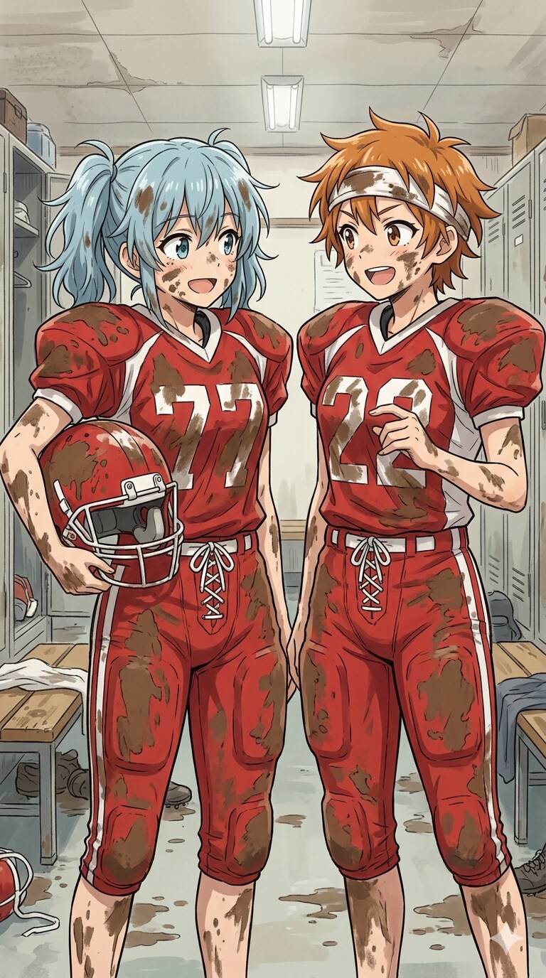 🏈泥まみれの女子アメフト 163