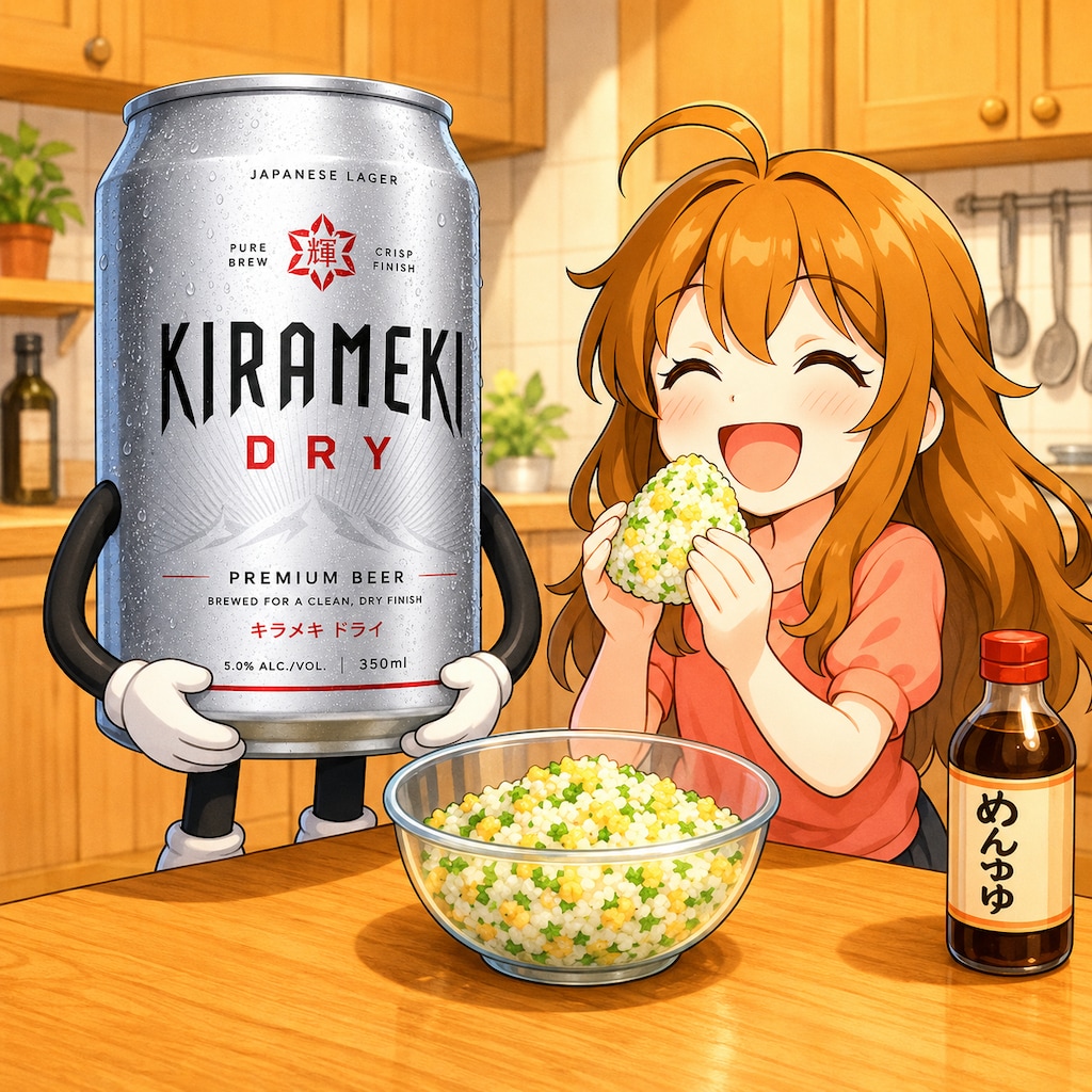 悪魔のおにぎりを作る小さな女の子