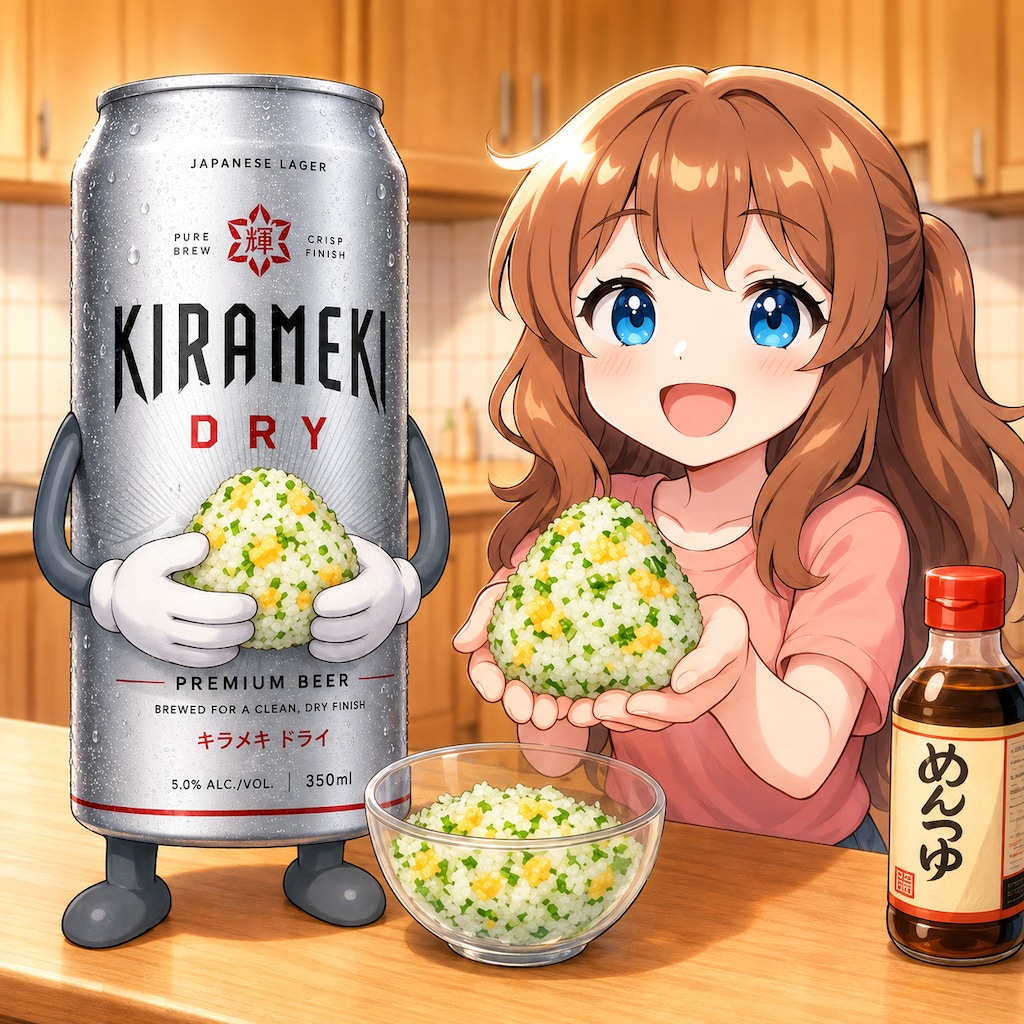 悪魔のおにぎりを作る小さな女の子
