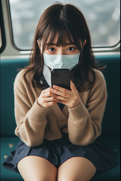 電車で目が合った女子高生