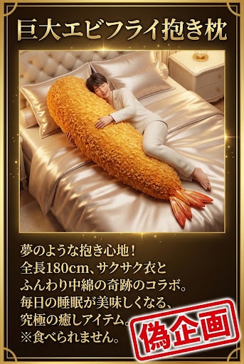 巨大エビフライ抱き枕 | の人気AIイラスト・グラビア