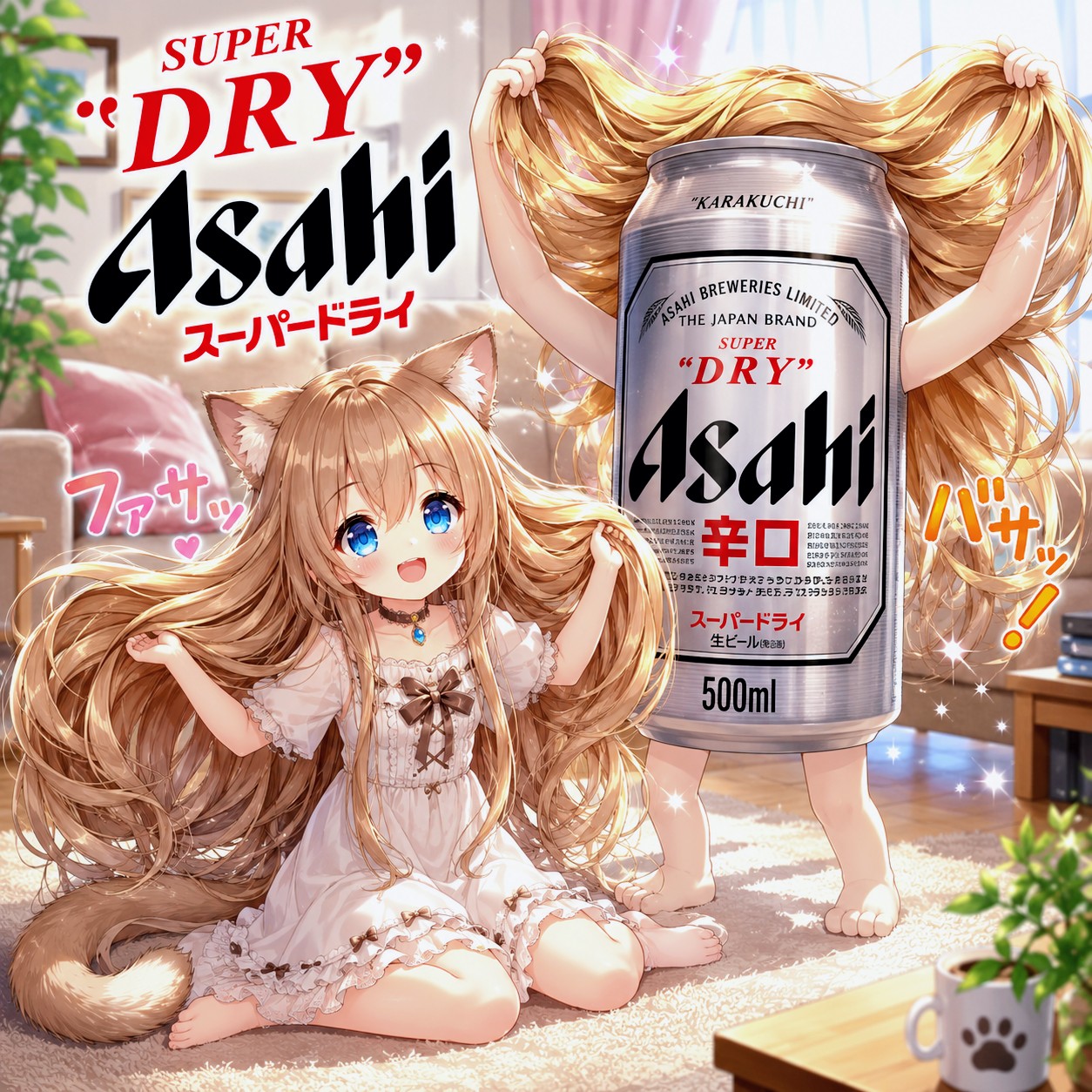 髪の毛を広げてる小さな女の子
