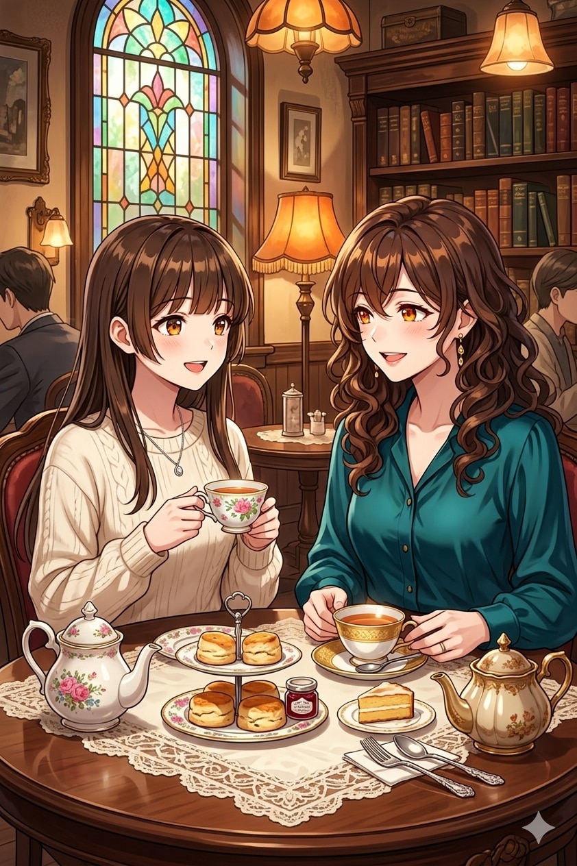 メグナナ母娘のお茶会 | の人気AIイラスト・グラビア