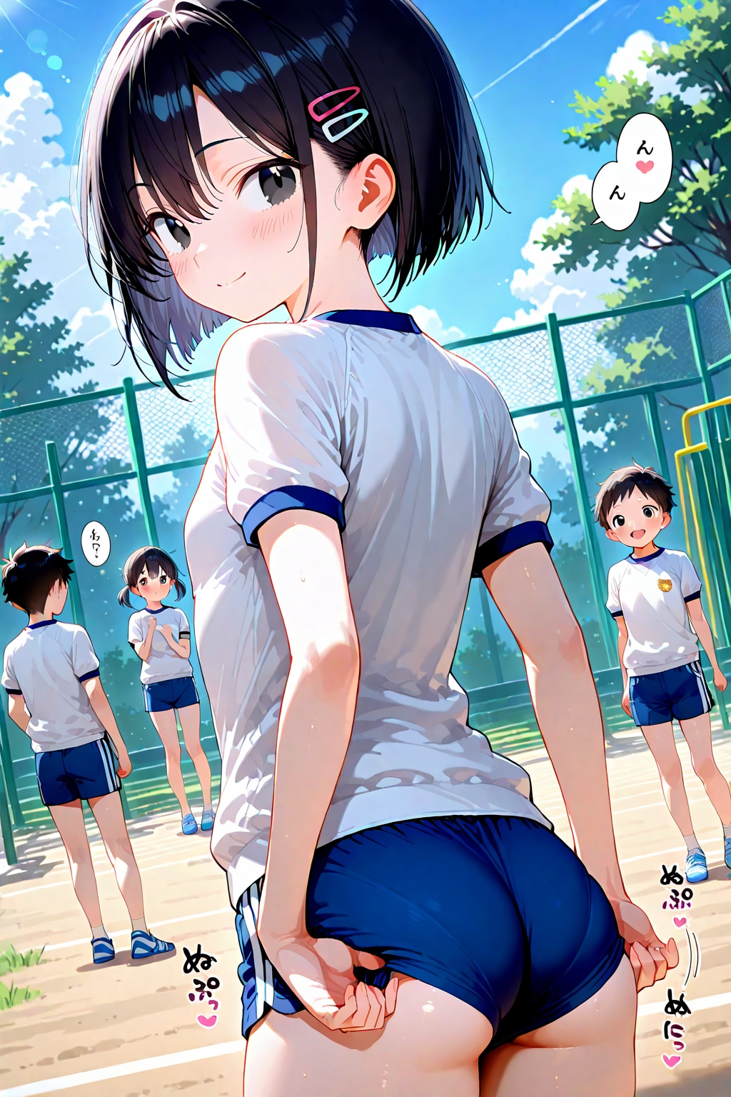 小さい子の体操着ショーパンと小さい子ママ（妹）の体操着ブルマ