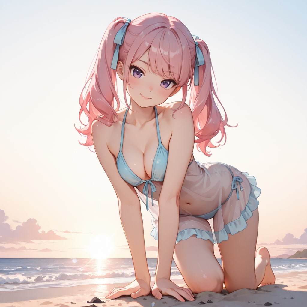 ひなちゃん、ビーチでビキニ