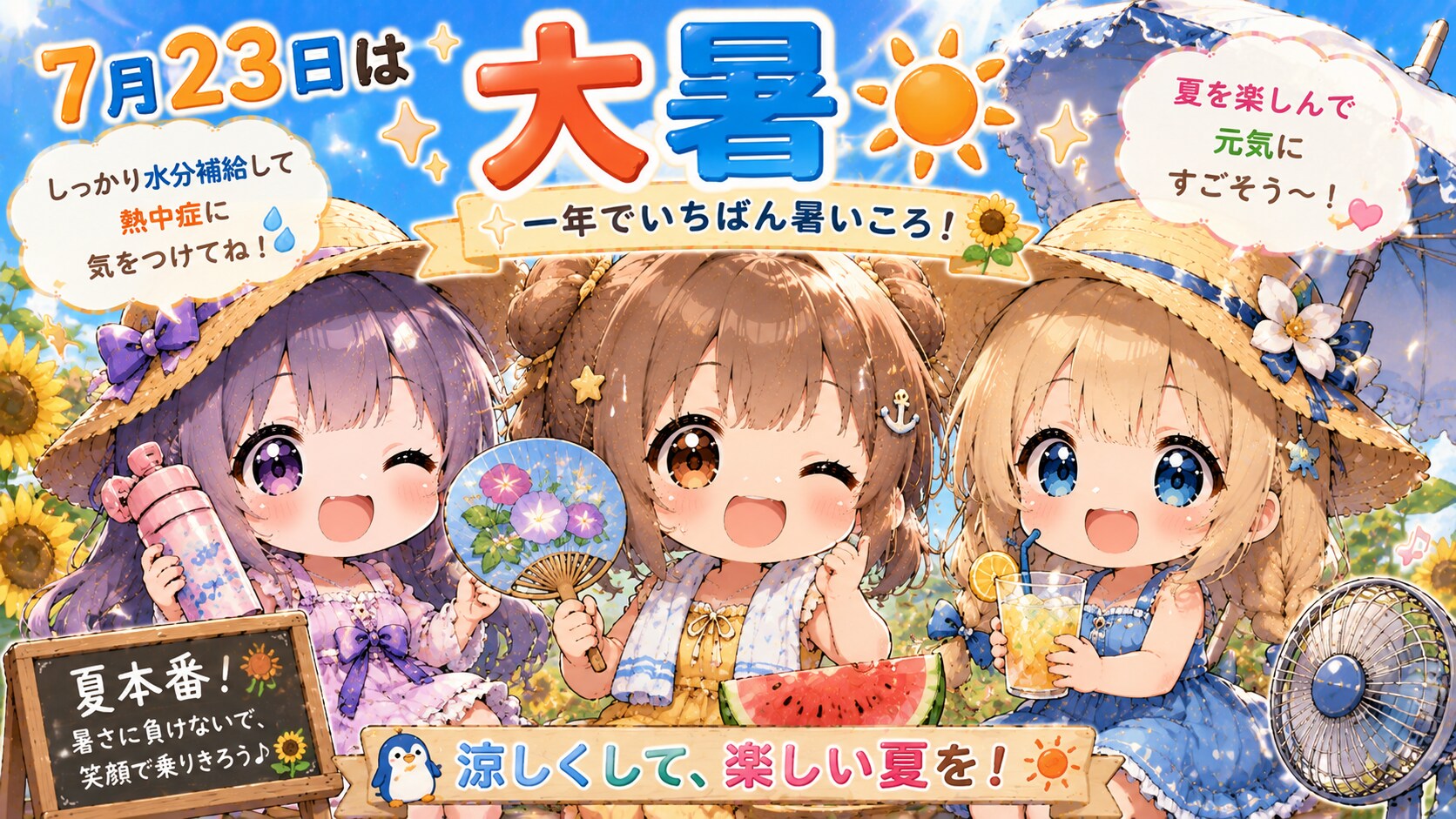 今日は何の日？（20260723固定＋チビお姉複＋ｲﾍﾞ指定）の生成（ＡI推論不使用） | の人気AIイラスト・グラビア