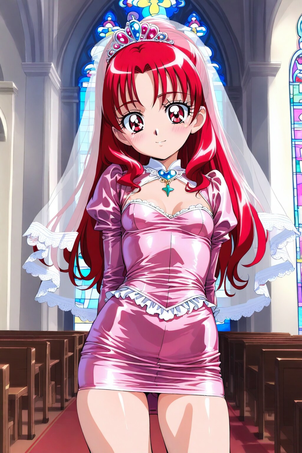 教会の中でお着替え