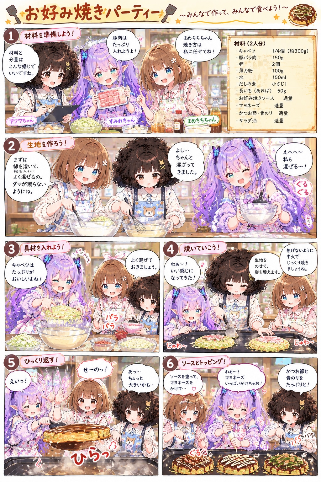 お好み焼きパーティー | の人気AIイラスト・グラビア