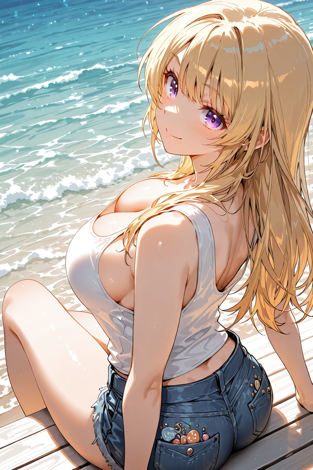 気になるデニムパンツのお姉さん💓