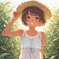 清瀬こむぎと夏の夕暮れ 2枚目