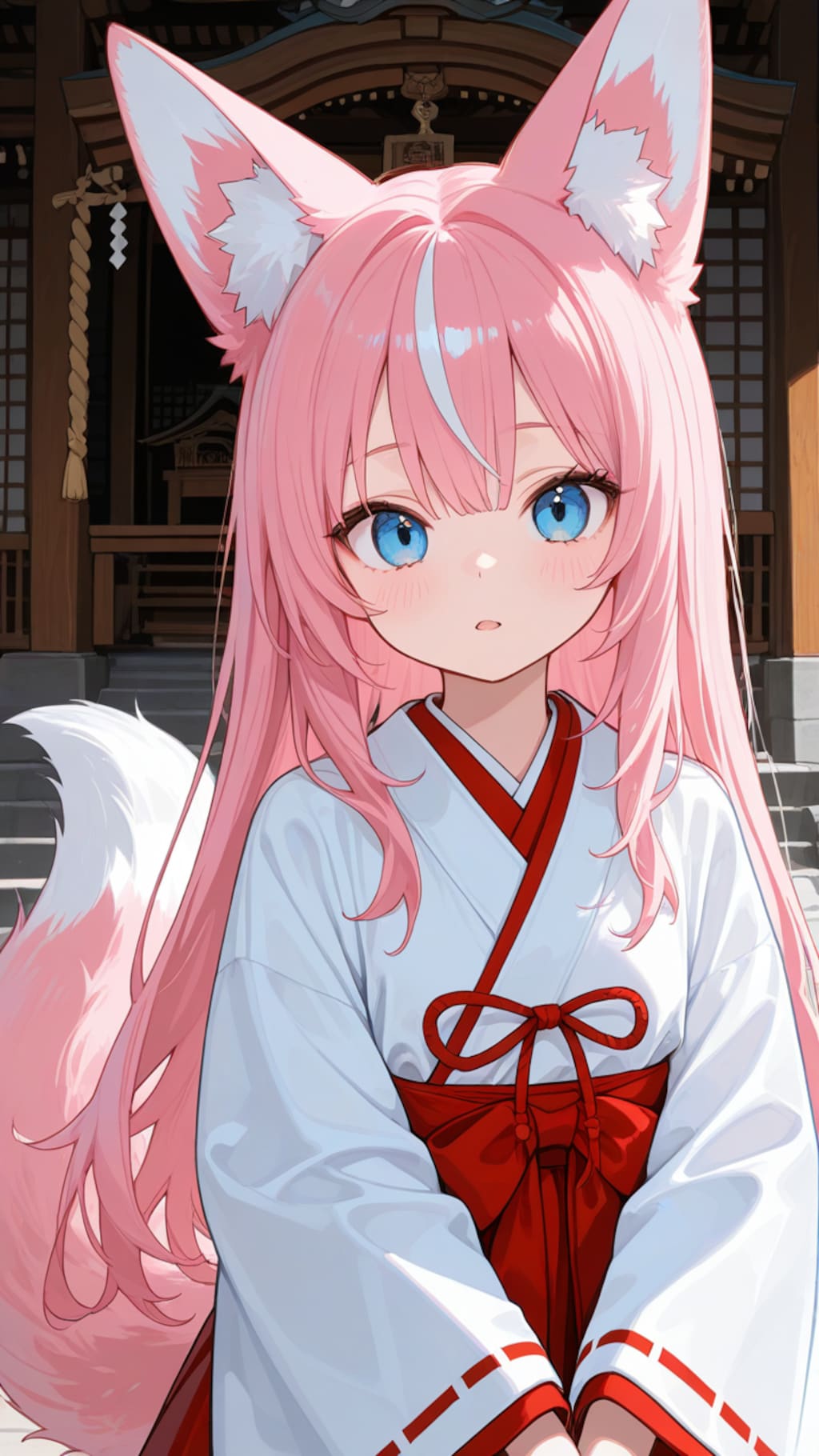 ピンクのお狐様♡表情差分