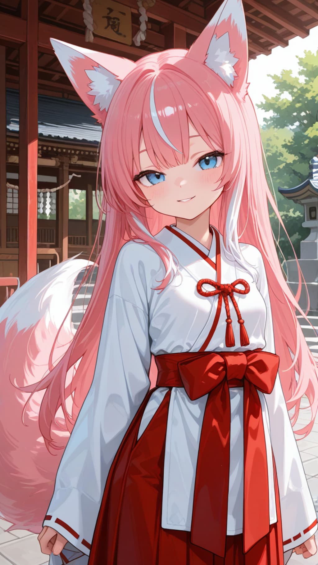 ピンクのお狐様♡表情差分