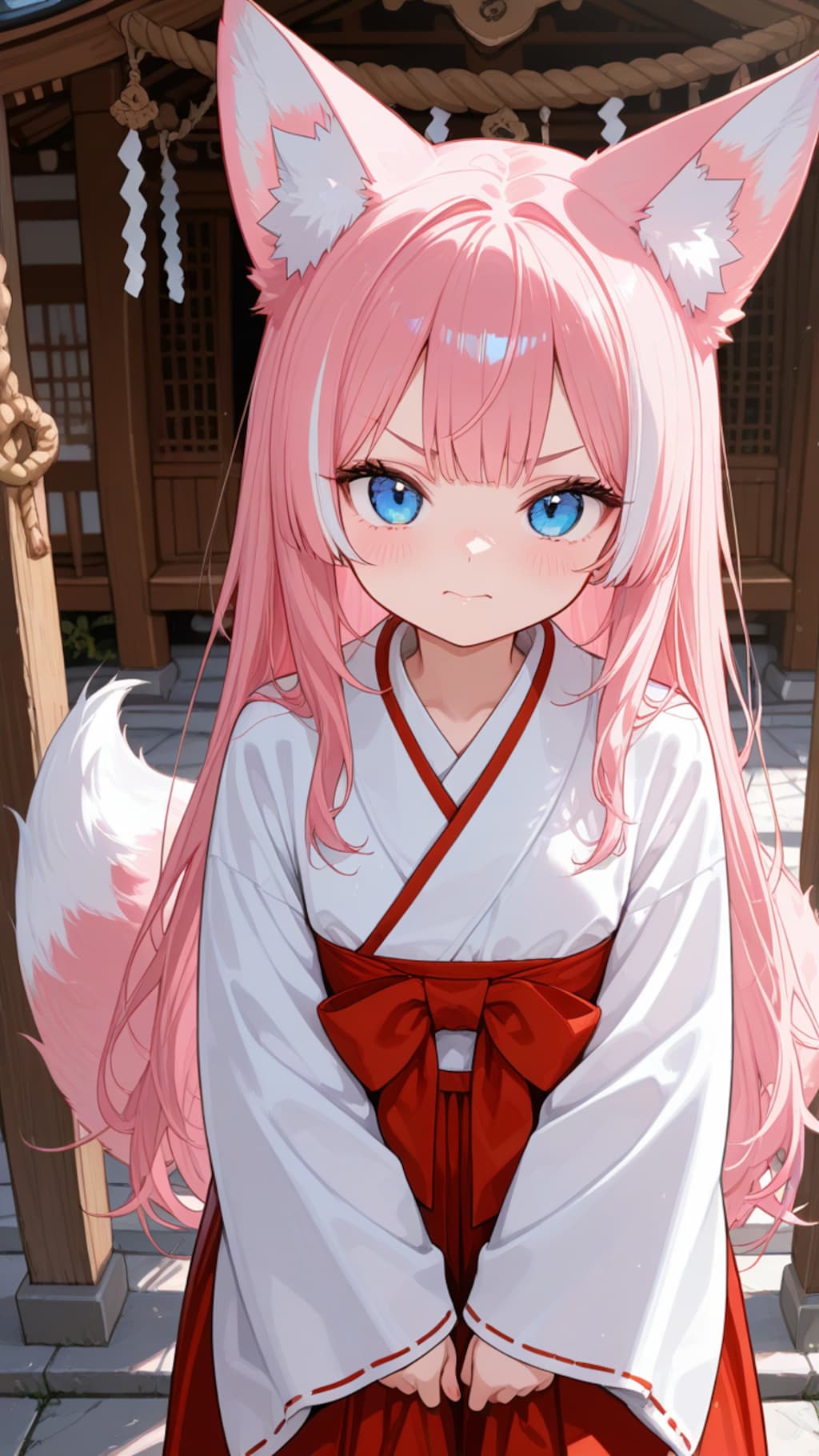 ピンクのお狐様♡表情差分