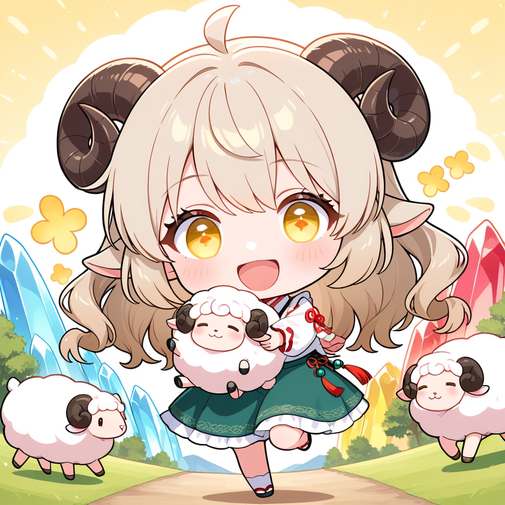 chibi sheep girl | の人気AIイラスト・グラビア