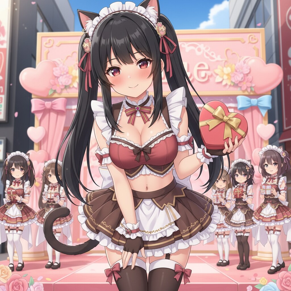 黒ツイにゃん。2月14日 #バレンタインデー。バレンタインメイド。