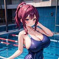 水泳授業に出る童顔低身長爆乳女子 7枚目