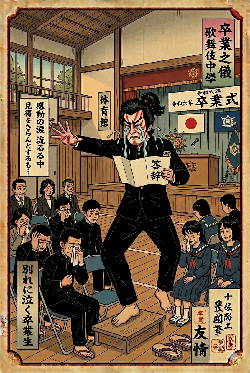 卒業生代表な中学生