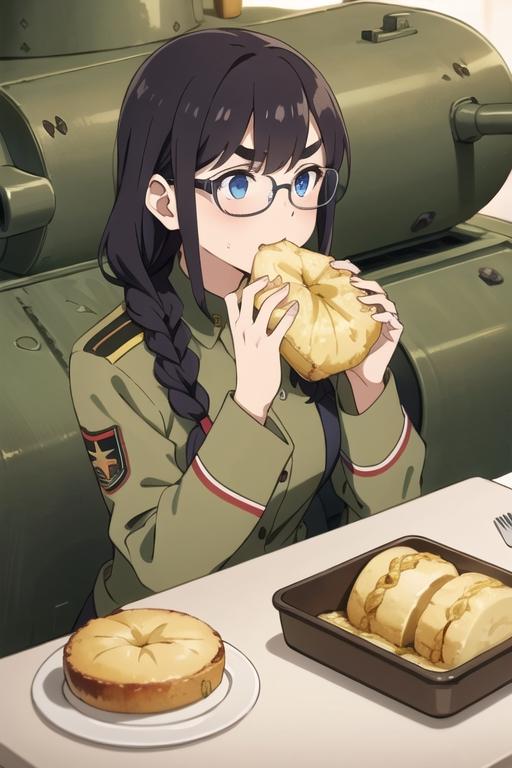 もぐもぐうまうま…あっ!？ 軍人眼鏡女子 山吹つくし#２