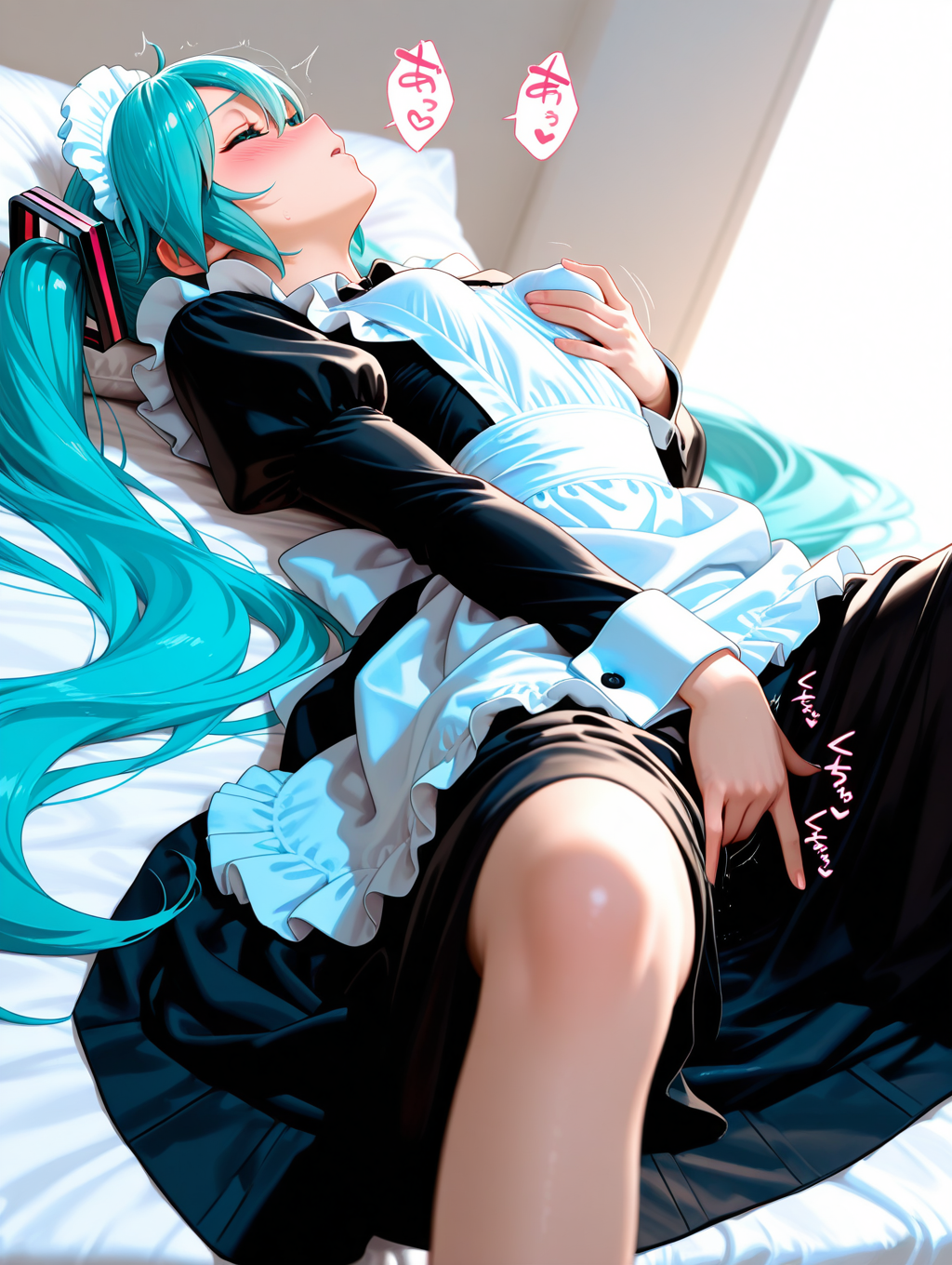 ミクさんメイドコスプレでひとりえっち