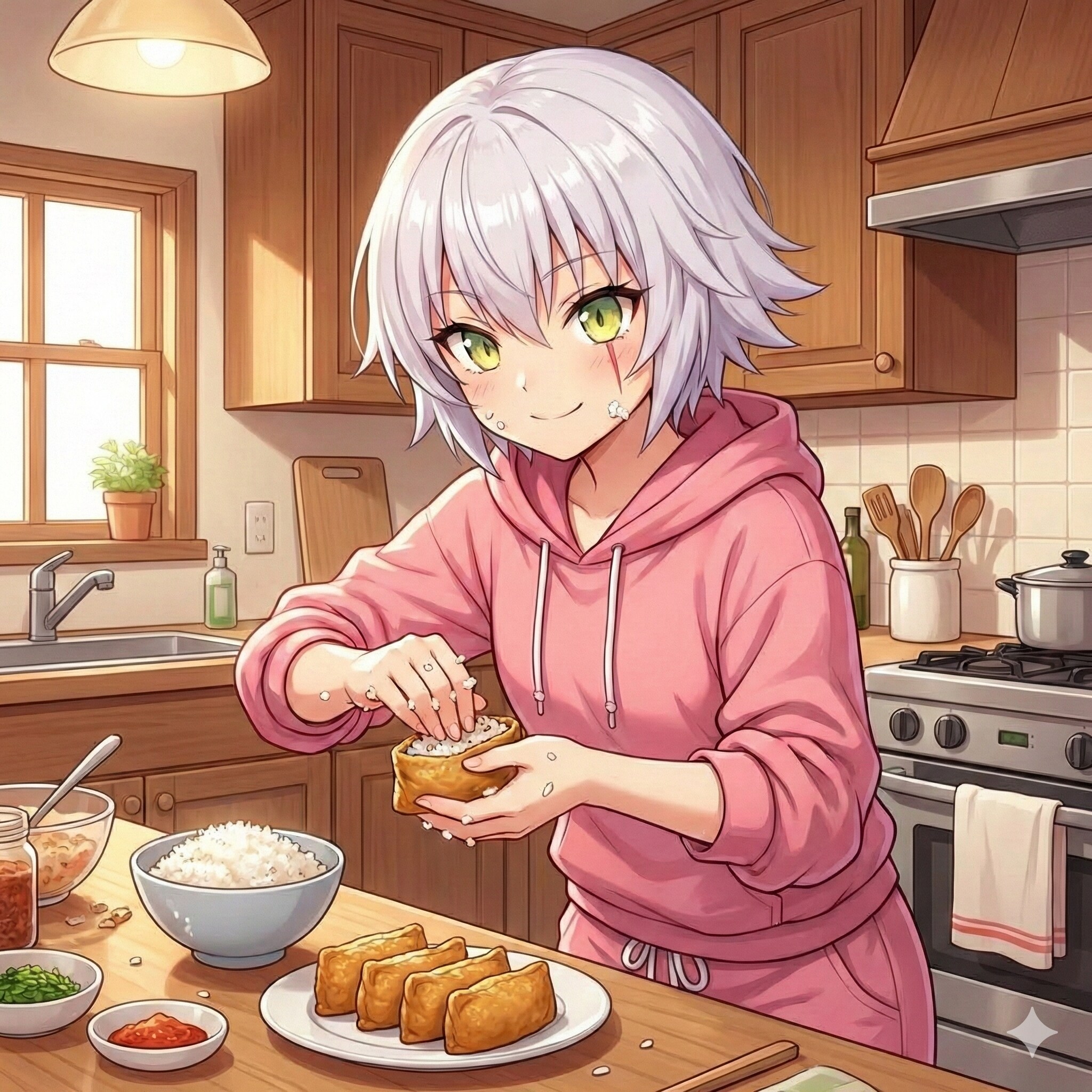いなり寿司を作っているジャックさん