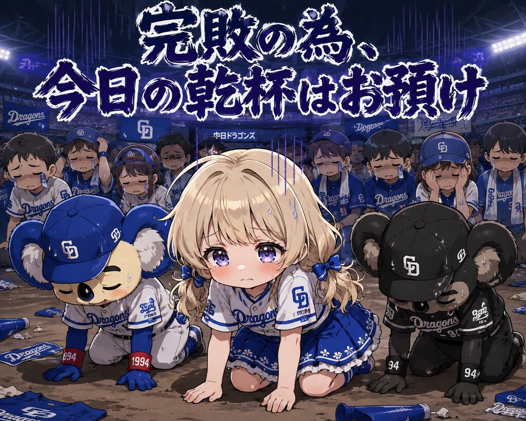 完敗…乾杯は遠く