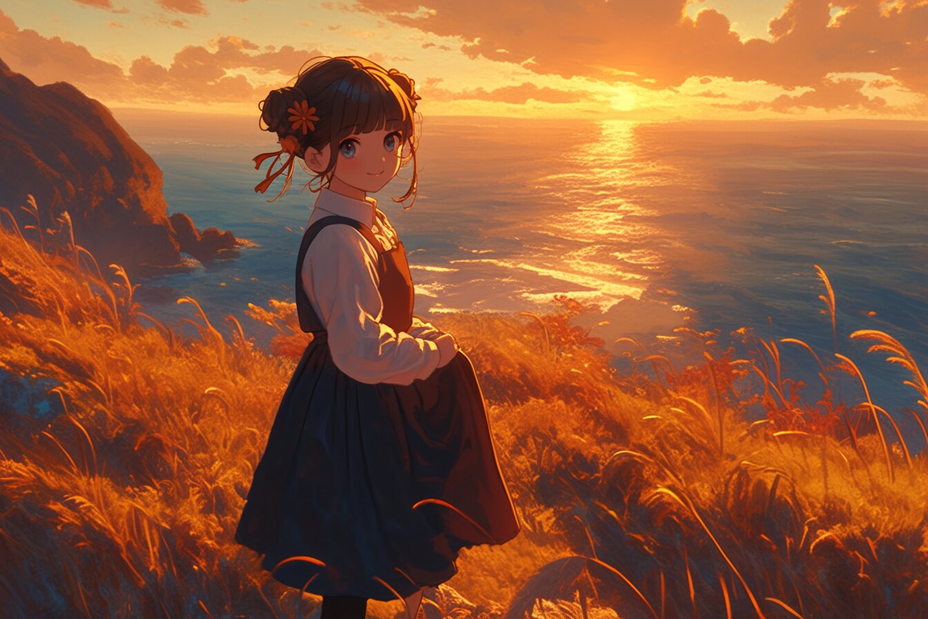 夕暮れのおだんごちゃん🍡✨221 | の人気AIイラスト・グラビア