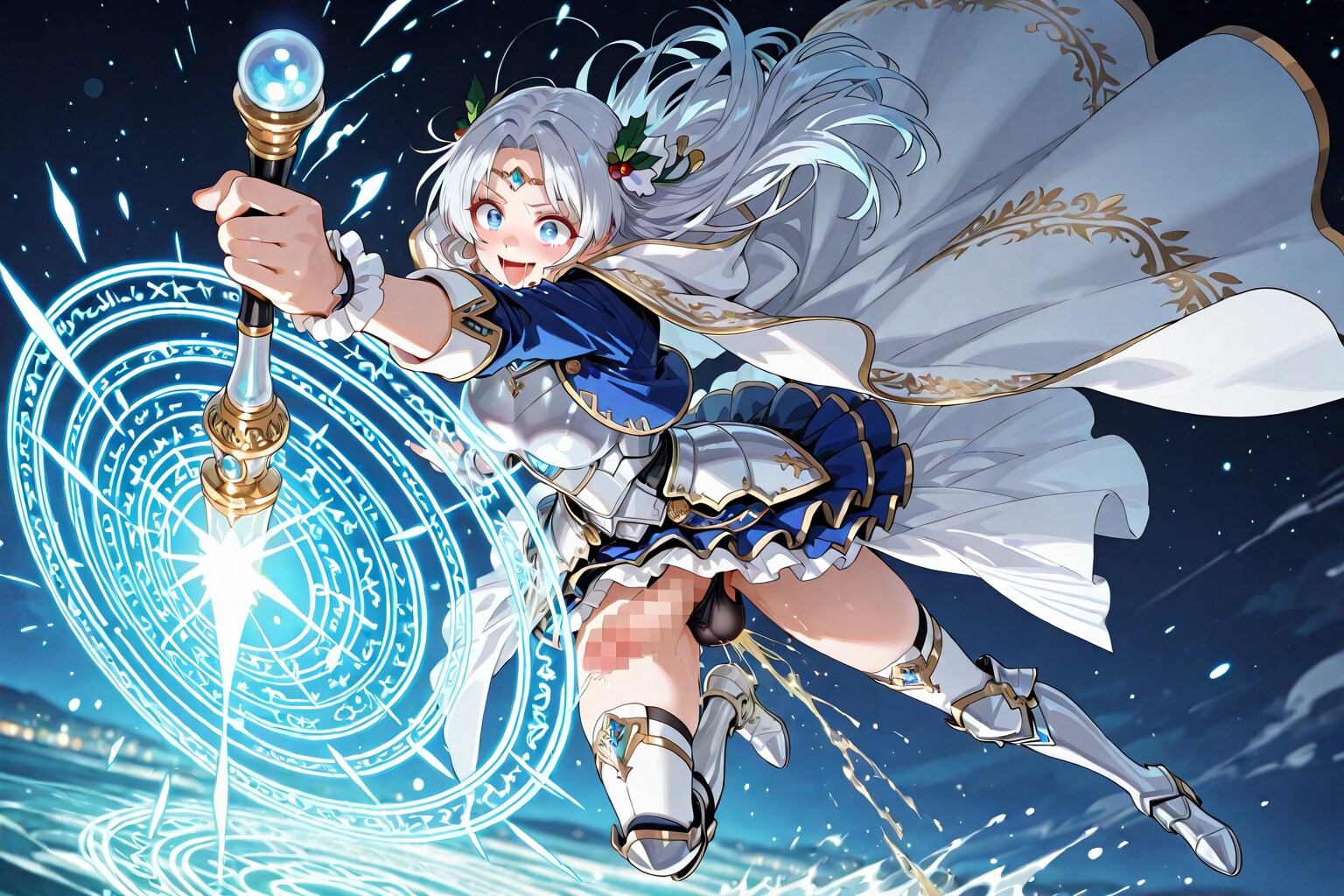 夜空を翔るフタナリ聖騎士