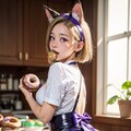 ネコ耳メイド ドーナッツをつまむ 7枚目
