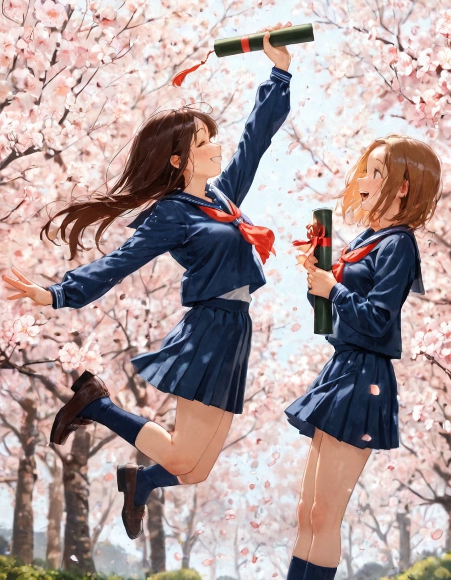 一緒に卒業できたねぇ！ | の人気AIイラスト・グラビア