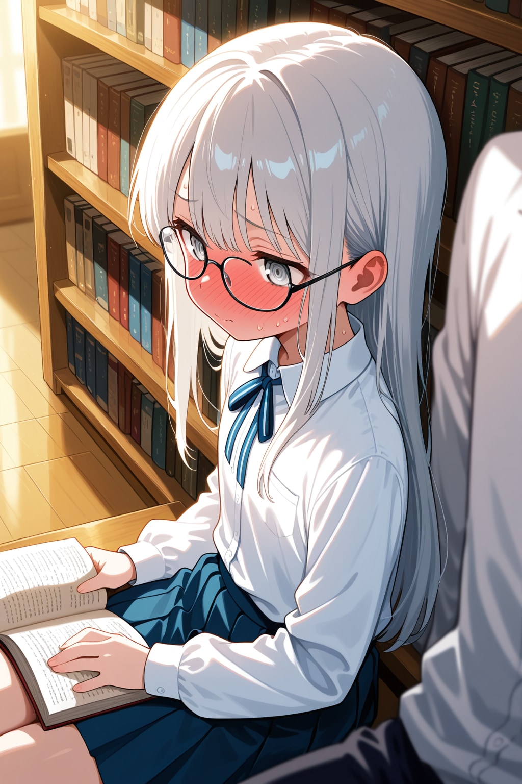 隣で本を読む栞ちゃん