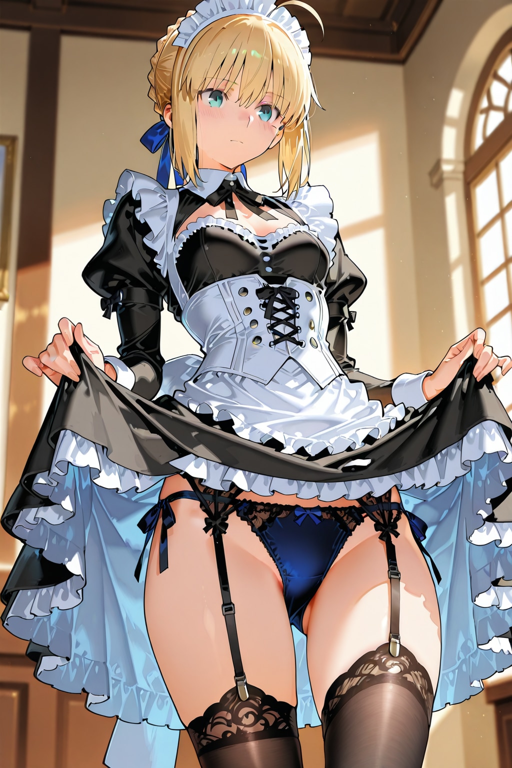 水着からメイド服に着替えました・・・ハイ・・・どうぞ見て下さい。