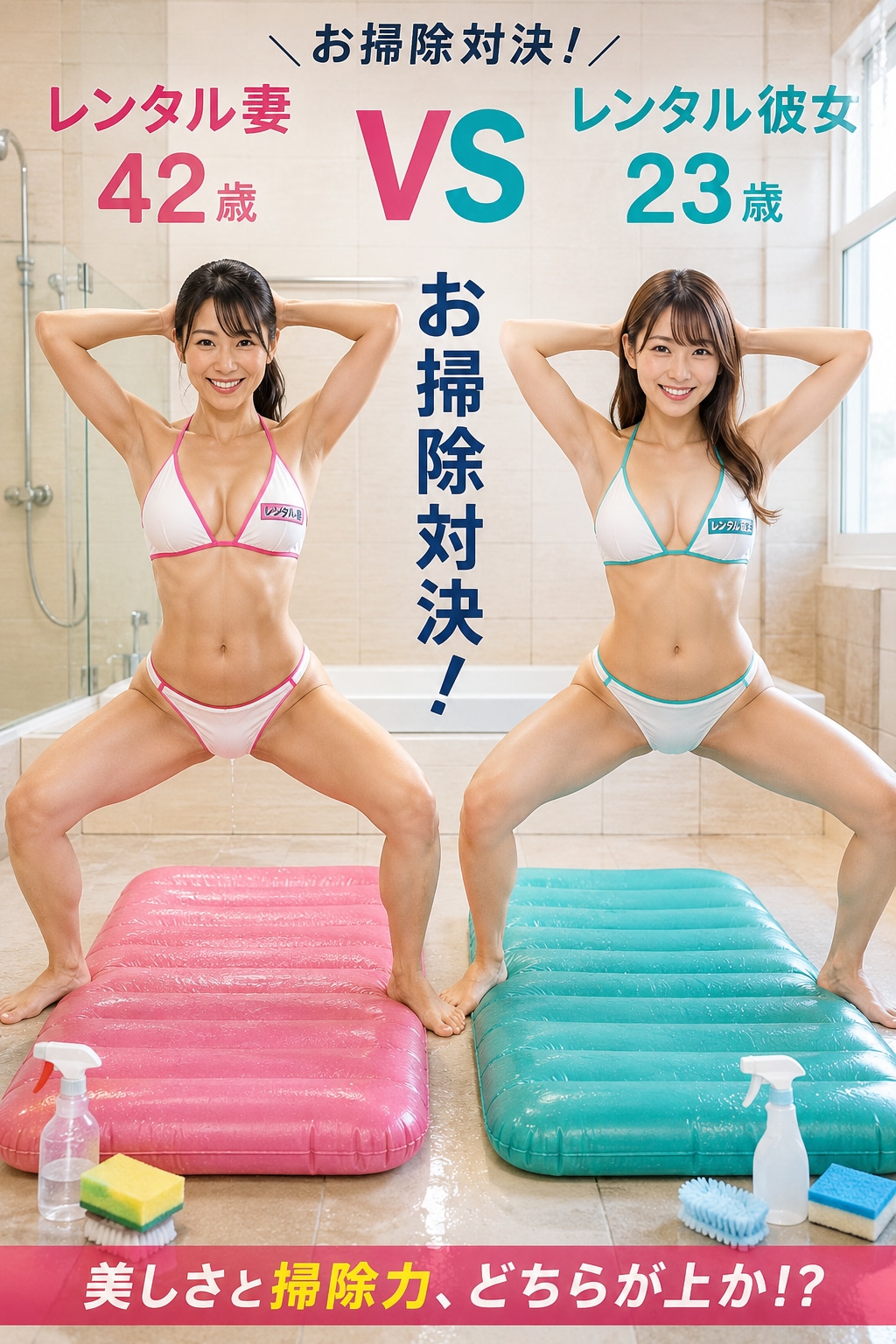 お掃除対決！レンタル妻VSレンタル彼女