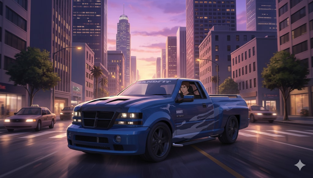 夕暮れのロサンジェルス市内、仕事帰りに行きつけのレストランに向かう