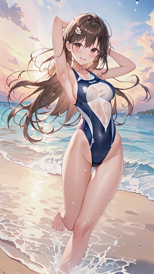 夏を先取り（セミロングヘアver）