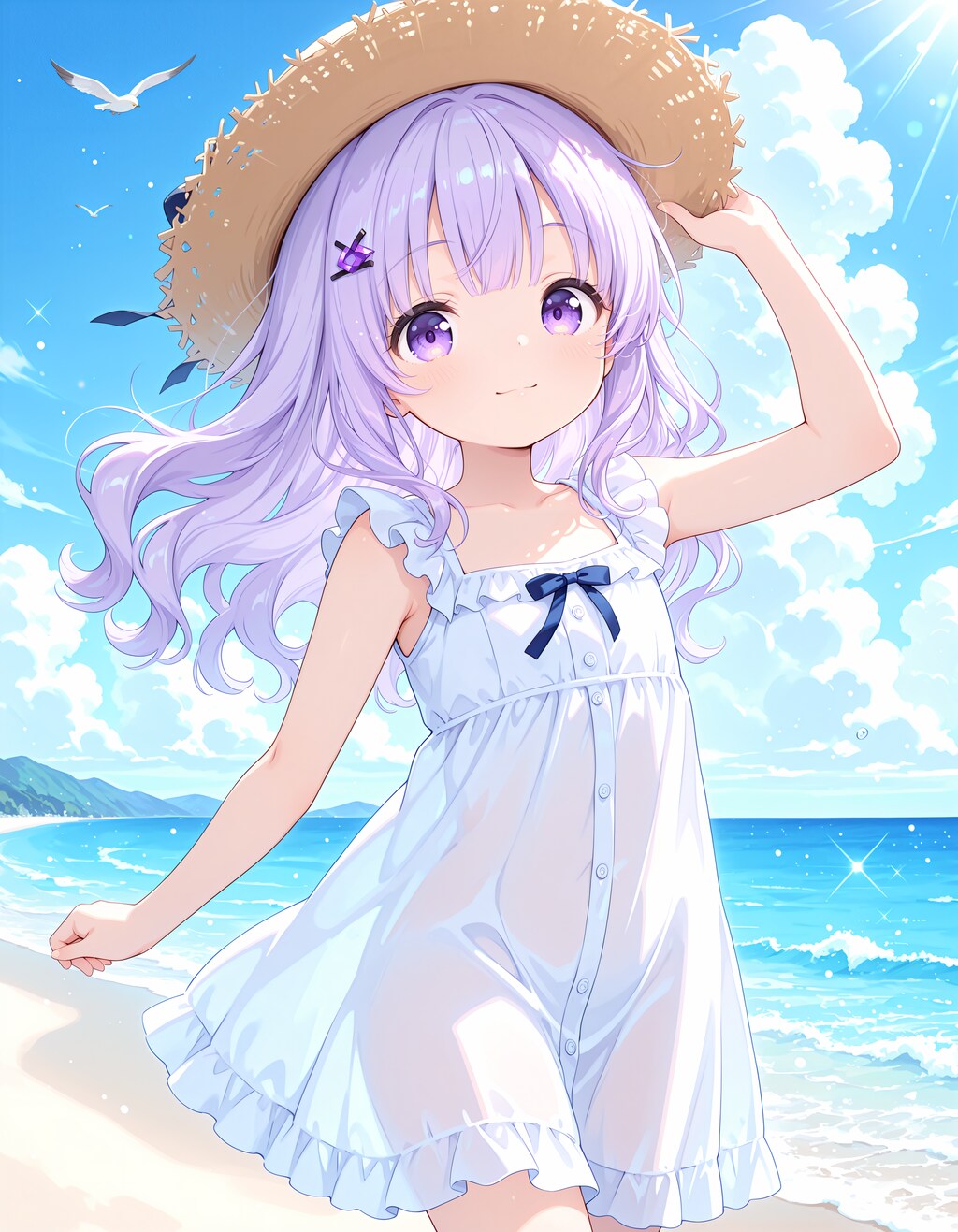 潮風と麦わら帽子