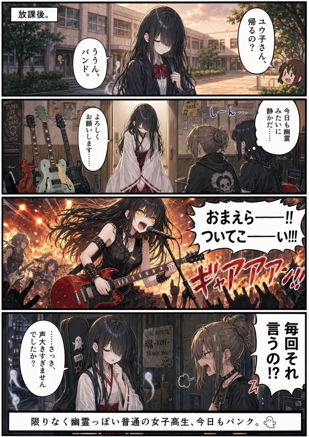 パンクなユウ子さん４コマ漫画 | の人気AIイラスト・グラビア