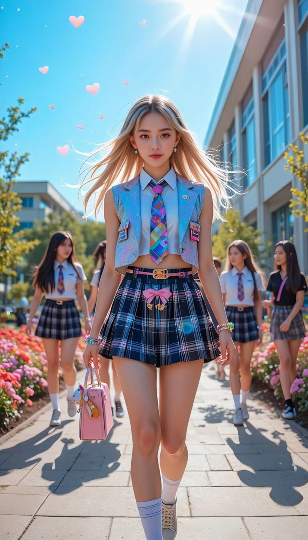 スリーブレス制服ファッション