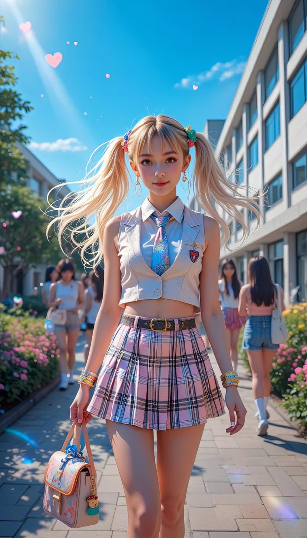スリーブレス制服ファッション