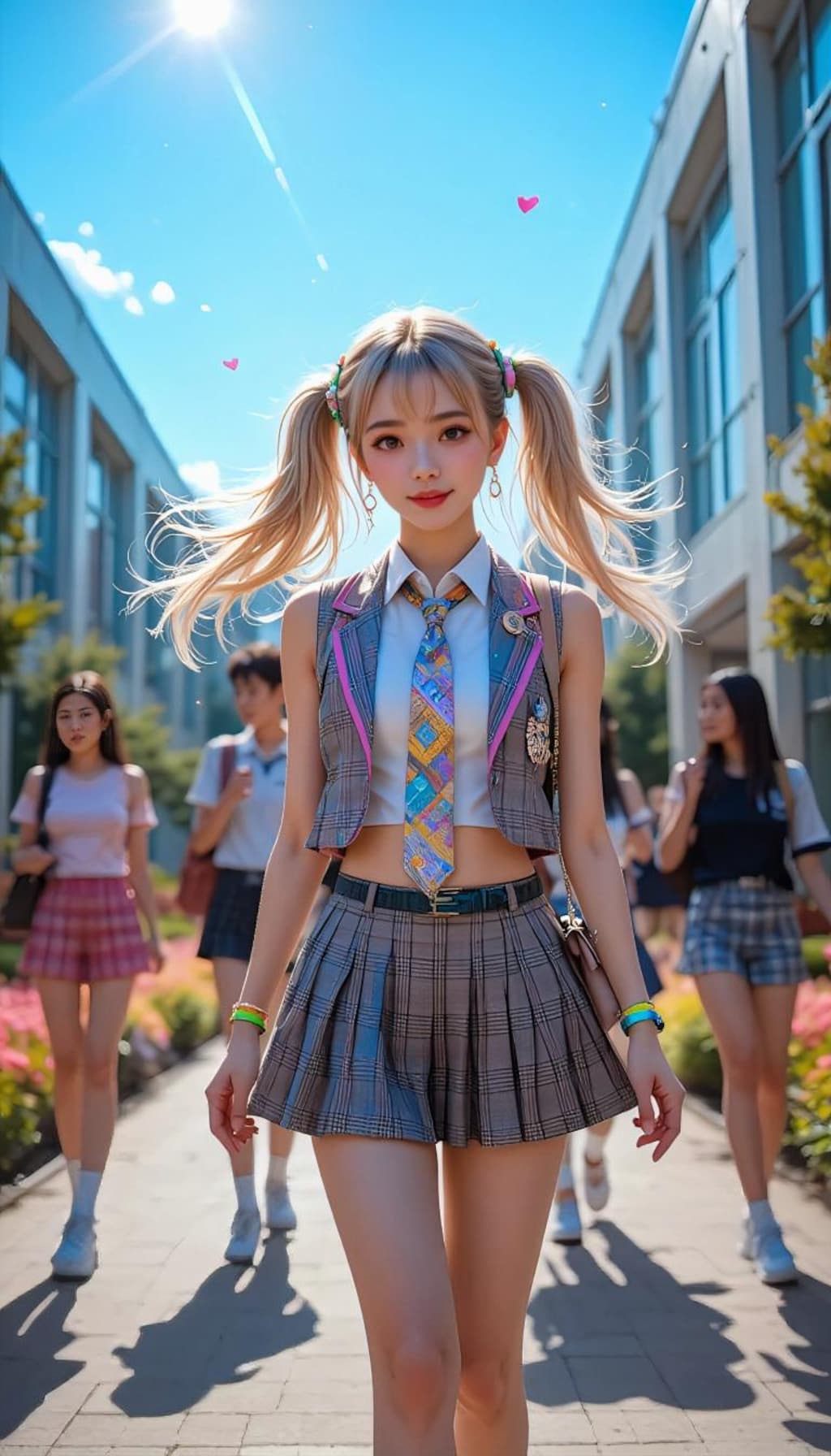 スリーブレス制服ファッション