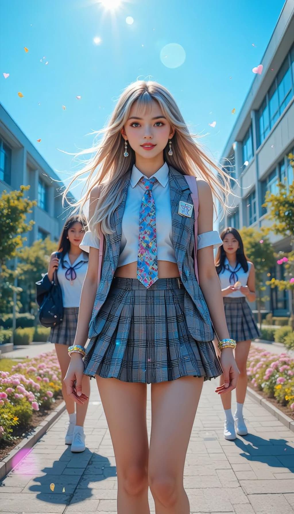 スリーブレス制服ファッション