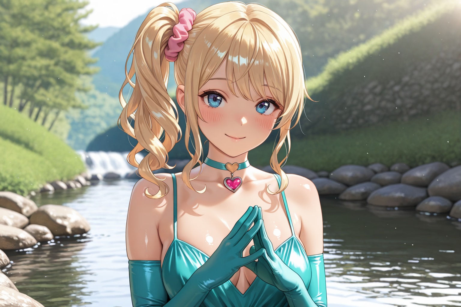 水色ドレスを着た七海